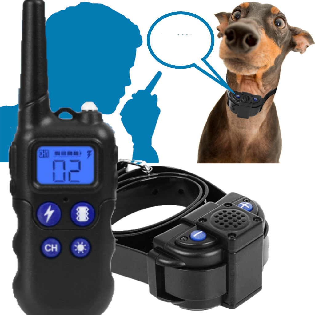 1.2-Mile Extra Long Range Walkie-Talkie Rechargeable Waterproof Dog Training Collar with Beep/Vibrate/Shock Modes