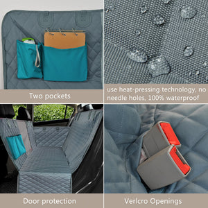 Car Back Seat Cover With Mesh, Zippers And Pockets